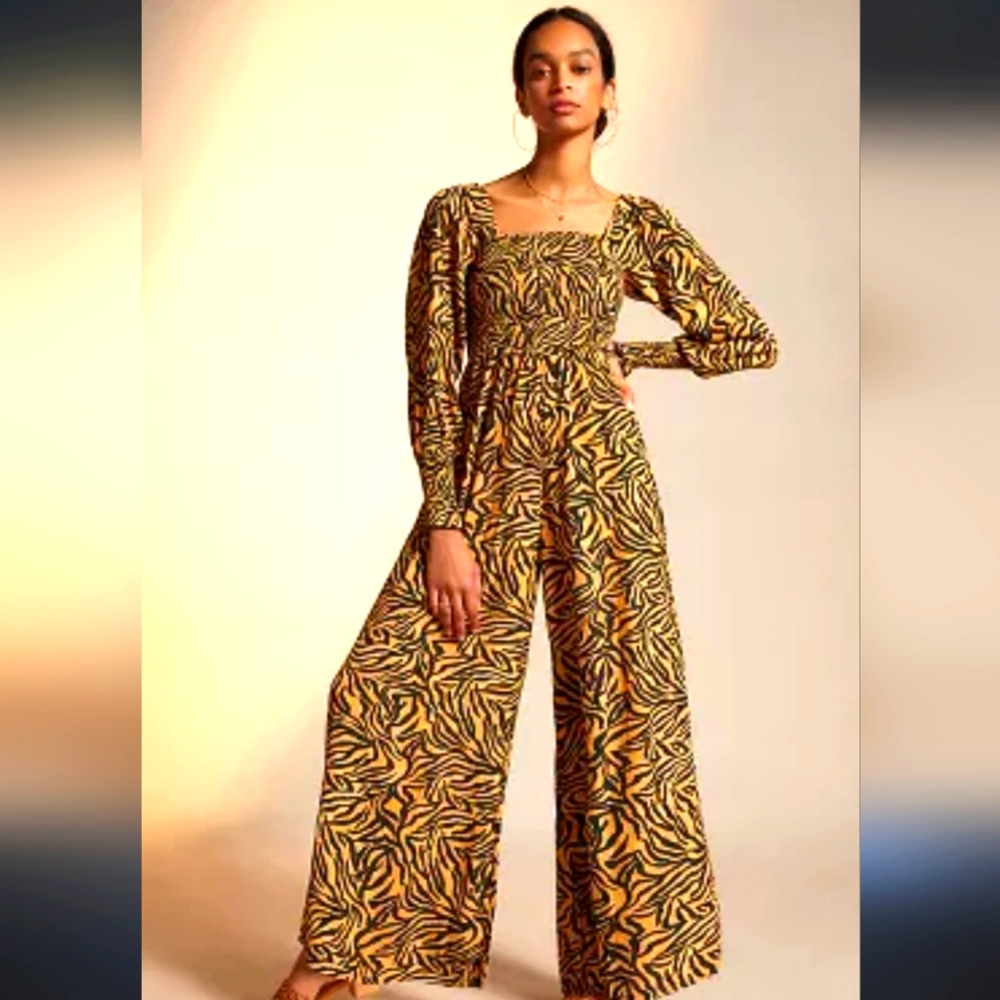 KACHEL ANTHROPOLOGIE Tiger Stripwd Jumpsuit. Size 6